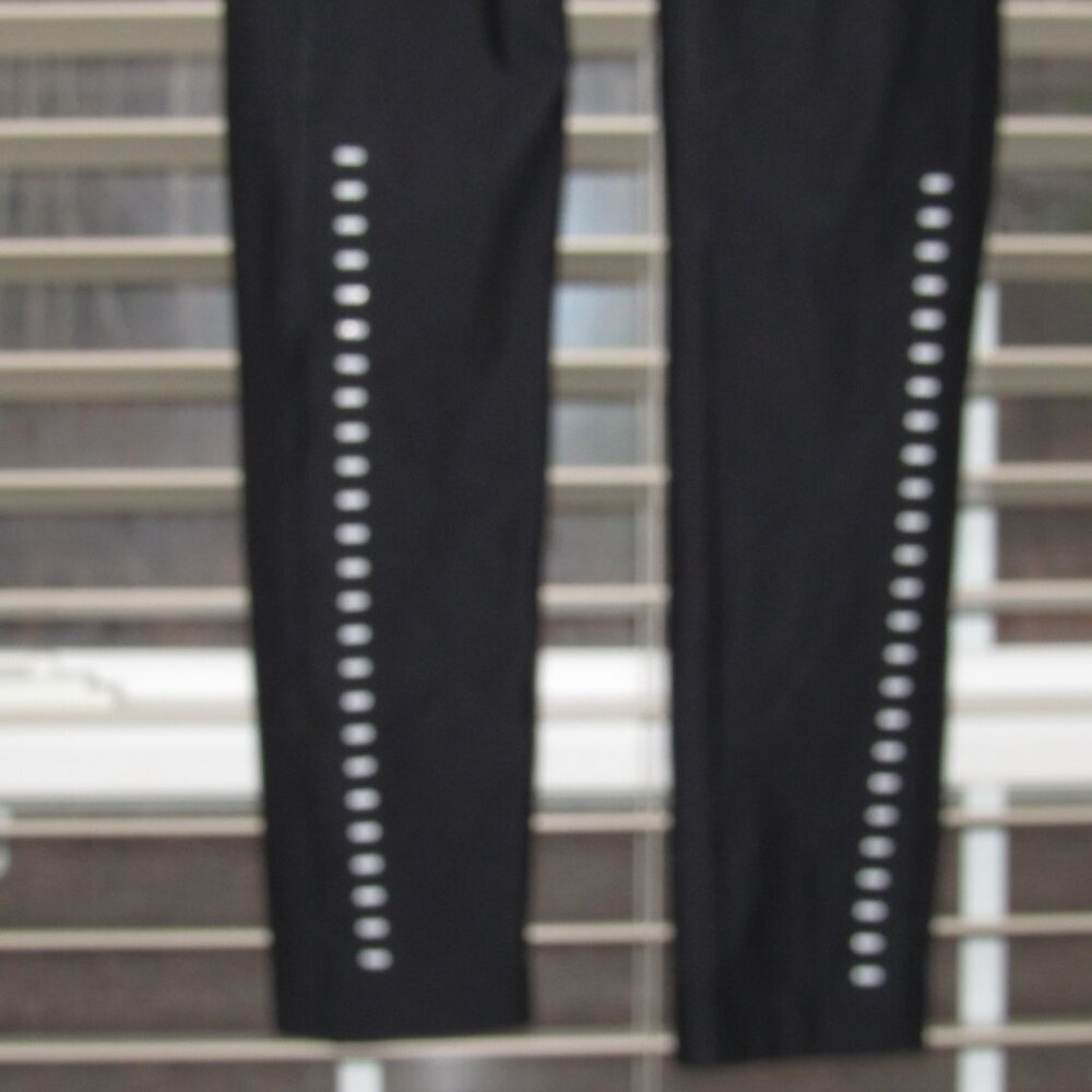 Under Armour HeatGear Compression Leggings Black Reflective Running Tights SM - Picture 7 of 8